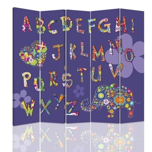 Raumteiler Beidseitig drehbar, Alphabet für Kinder - (180x170)