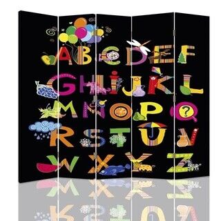 Raumteiler Beidseitig drehbar, Fröhliches Alphabet - (180x170)