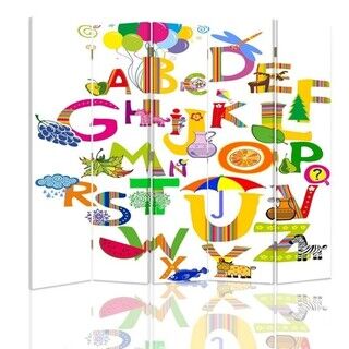 Raumteiler Beidseitig drehbar, Das Alphabet für bessere Stimmung - (180x170)