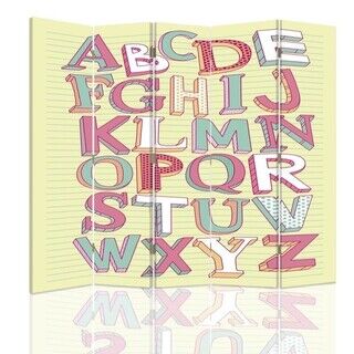 Raumteiler Beidseitig drehbar, Pastellalphabet - (180x170)