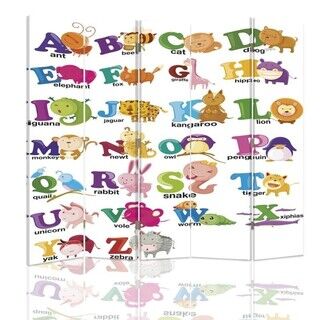 Raumteiler Beidseitig drehbar, Bild Alphabet - (180x170)