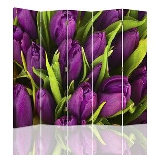 Raumteiler beidseitig drehbar, Tulpe violett - (180x170)