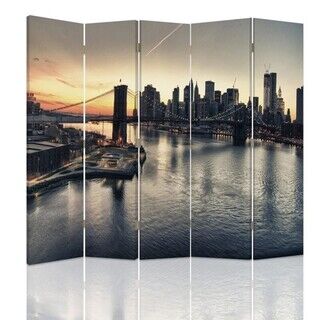 Raumteiler Beidseitig drehbar, Brooklyn Bridge in New York - (180x170)