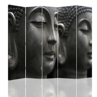 Raumteiler Beidseitig drehbar, Stein-Buddha-Gesicht - (180x170)