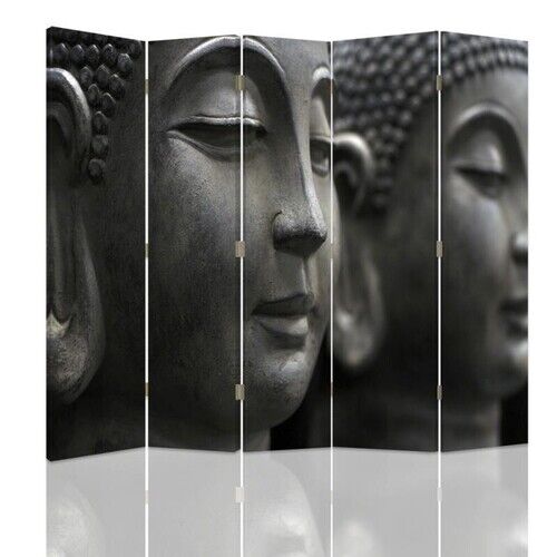Raumteiler Beidseitig drehbar, Stein-Buddha-Gesicht - (180x170)