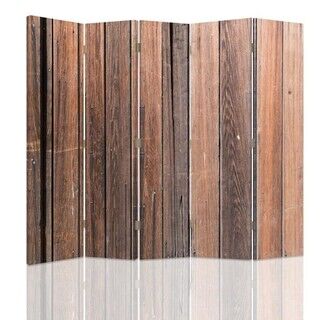 Raumteiler Beidseitig drehbar, Planken bronze - (180x170)