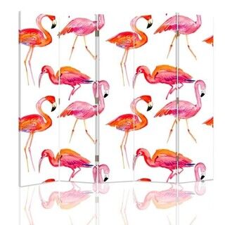 Raumteiler Beidseitig drehbar, Flamingos - (180x170)