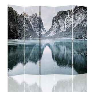 Raumteiler Beidseitig drehbar, Bergsee Wandbilder - (180x170)