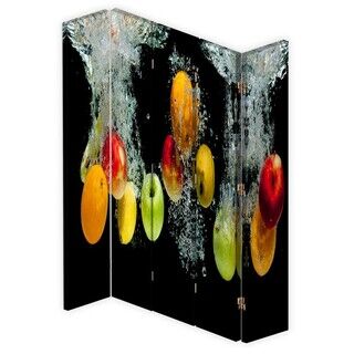 Raumteiler Beidseitig drehbar, Äpfel im Wasser - (180x170)