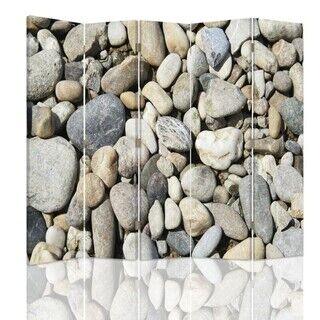 Raumteiler Beidseitig drehbar, Steine am Strand - (180x170)