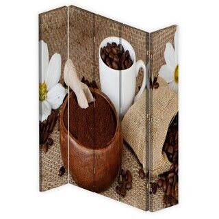 Raumteiler Beidseitig drehbar, Gemahlener Kaffee - (180x170)