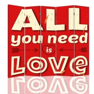 Raumteiler Beidseitig drehbar, Alles was du brauchst ist Liebe - (180x170)