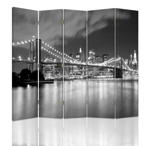 Raumteiler Beidseitig drehbar, Panorama der Brooklyn Bridge - (180x170)