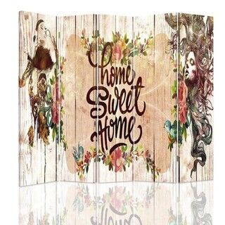Raumteiler Beidseitig drehbar, Home sweet home Aufschrift - (180x170)