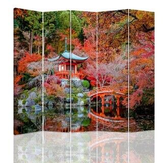 Raumteiler beidseitig drehbar, japanischer Stil Garten - (180x170)