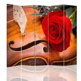 Raumteiler Beidseitig drehbar, Rose für Violine - (180x170)