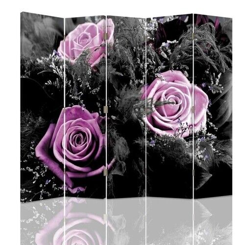 Raumteiler Beidseitig drehbar, Dekorative Rosen - (180x170)