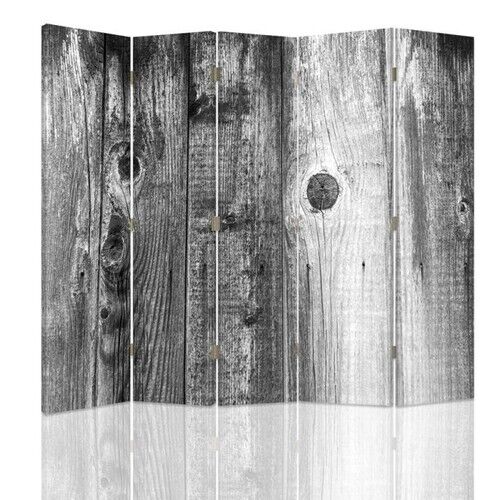 Raumteiler Beidseitig drehbar, Rustikale Holzplanke - (180x170)