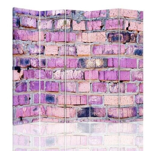 Raumteiler Beidseitig drehbar, Rosa Ziegelwand - (180x170)