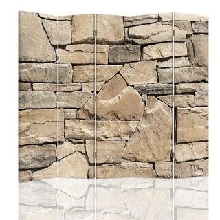 Raumteiler Beidseitig drehbar, Beige Sandsteinwand - (180x170)