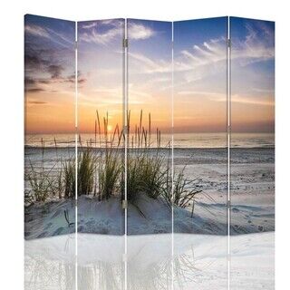 Raumteiler Beidseitig drehbar, Gras am Meeresstrand - (180x170)