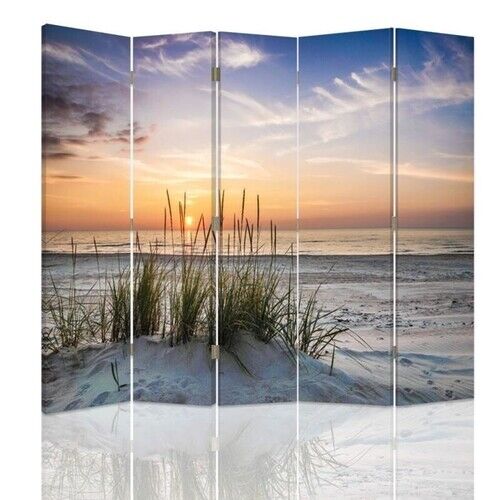 Raumteiler Beidseitig drehbar, Gras am Meeresstrand - (180x170)