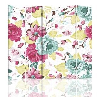 Raumteiler Beidseitig drehbar, Vintage Blumen - (180x170)