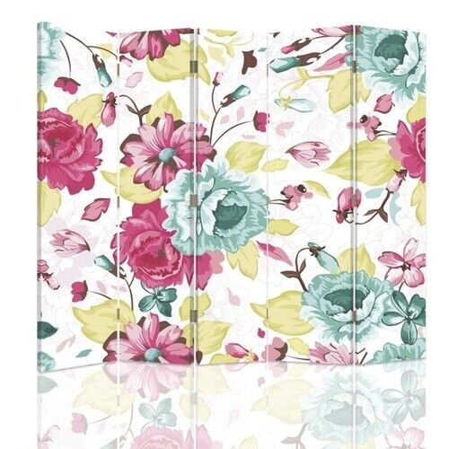 Raumteiler Beidseitig drehbar, Vintage Blumen - (180x170)