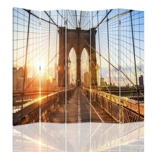 Raumteiler Beidseitig drehbar, Sonnenaufgang auf der Brücke - (180x170)