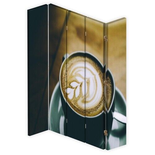 Raumteiler Beidseitig drehbar, Gemustert Kaffee - (180x170)