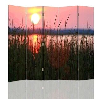 Raumteiler Beidseitig drehbar, Sonnenuntergang am See - (180x170)