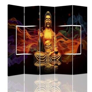 Raumteiler Beidseitig drehbar, Feuer Buddha - (180x170)