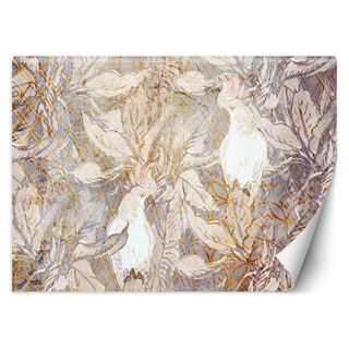 Tapete, beige Blumen