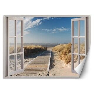 Tapete, Fensterblick Abstieg zum Strand