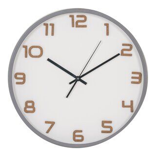 Greenwich Wanduhr - Wanduhr, grau, geräuschlos ø35 cm