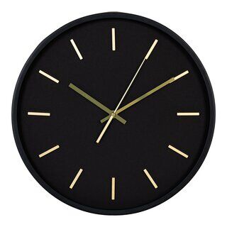 Kensington Wanduhr - Wanduhr, schwarz, geräuschlos ø35 cm