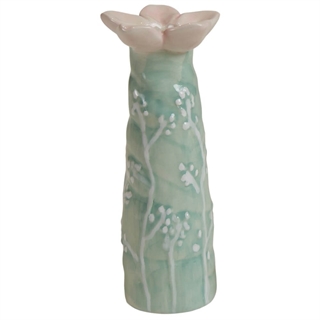 2 Stk. Eulenvase H: 10cm Grau/Blau