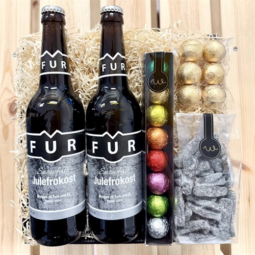 Geschenkkorb mit 2 Fur Bieren Classic, Pilsner und Lakritz 