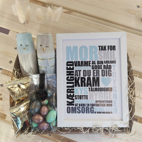 Geschenkkorb für Mama mit Kerzen und Text