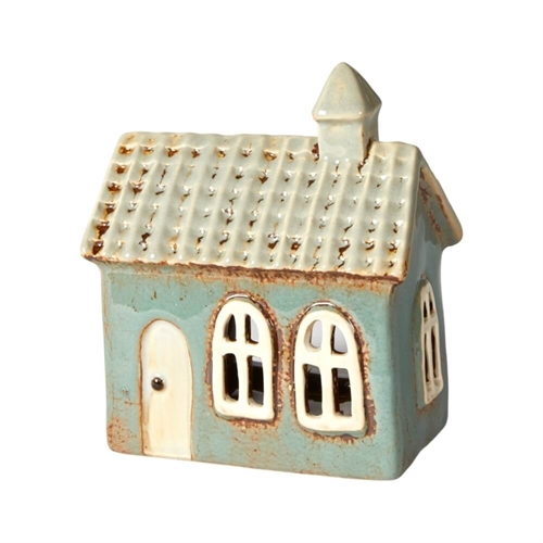 Haus für Teelichter 12x8x13cm Keramik