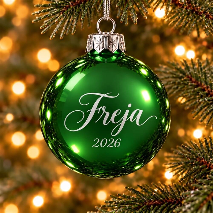 Blanke grüne persönliche Weihnachtskugel mit Namen