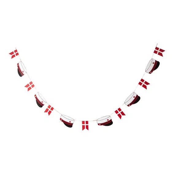 Rote Schülergirlande