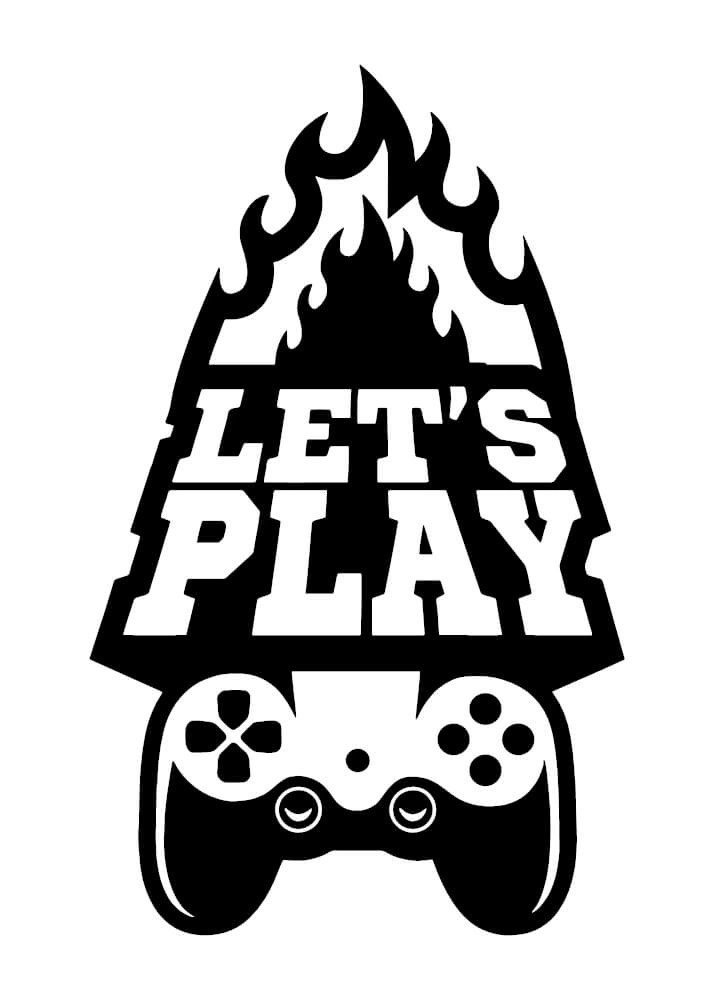 Gamer- Poster mit dem Text Let\'s Play