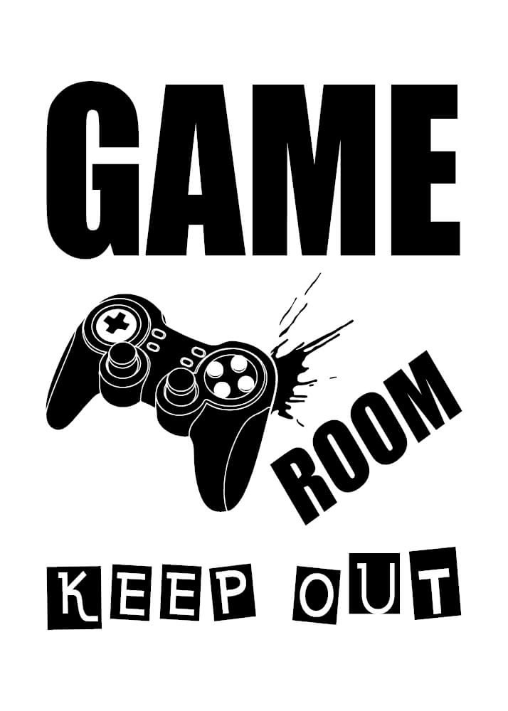 Poster mit dem Text game room keep out controller