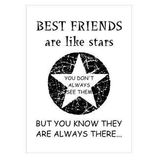 Süßes Poster Beste Freunde sind wie Sterne