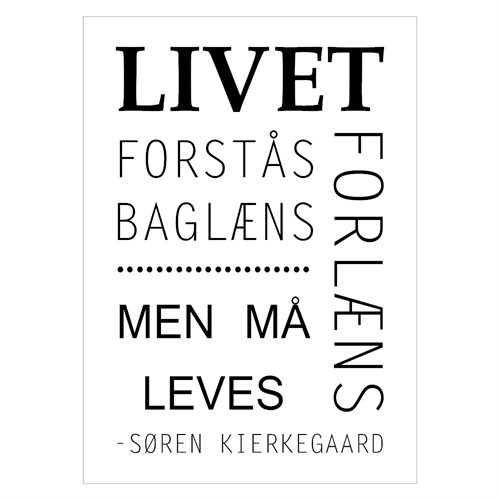 Cooles Poster mit einem Zitat von Søren Kierkegaard