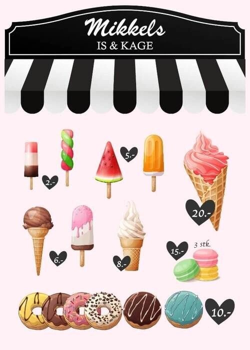 Poster - Eisdiele mit eigenem Namen - rosa