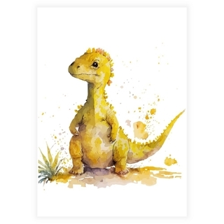Poster mit gelbem Dinosaurier