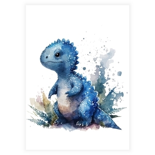 Poster mit blauem Dinosaurier
