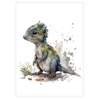 Poster mit grauem Dinosaurier